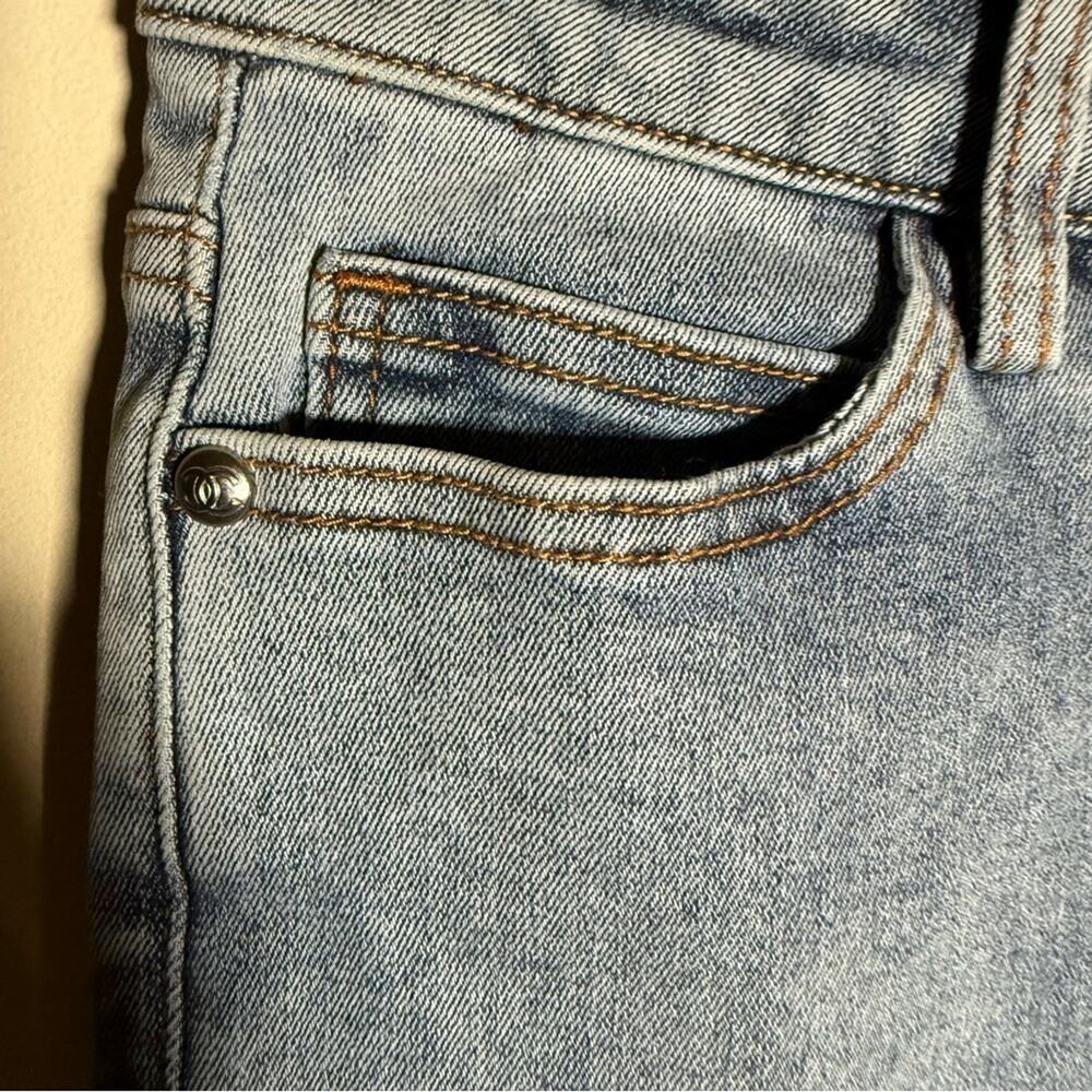 CHANEL women’s raw hem classic denim straight leg jeans S - Picture 4 of 11